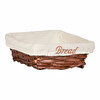 Biradlı Hasır Bezli Ekmek Sepeti Kare 19 x 19 x 7 cm GRV-906