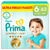 Prima Pampers Bebek Bezi Premium Care 6 Numara 62 Adet Ultra Fırsat Paketi
